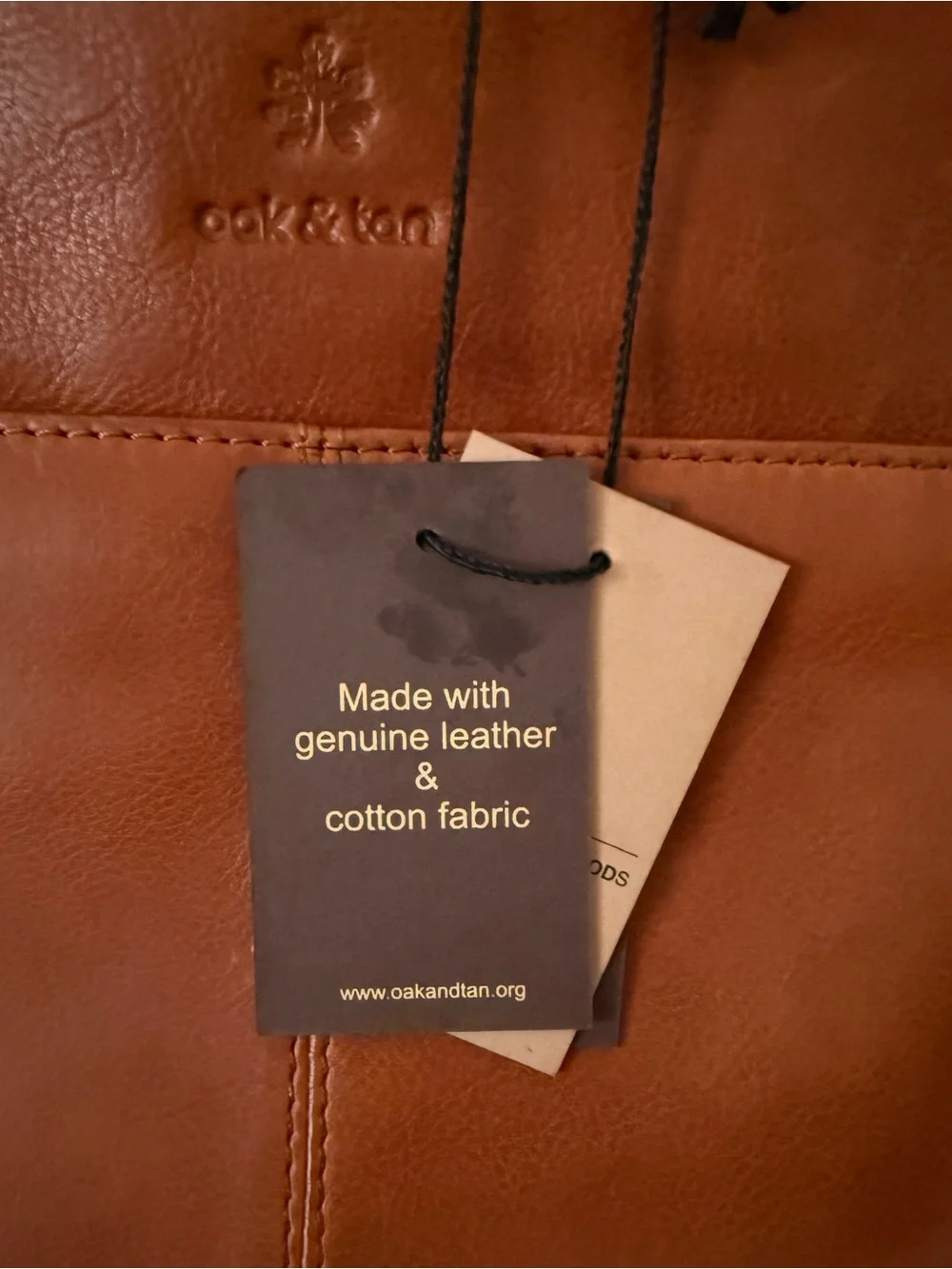 NWT Oak & Tan Genuine Leather Backpack Cognac Brown